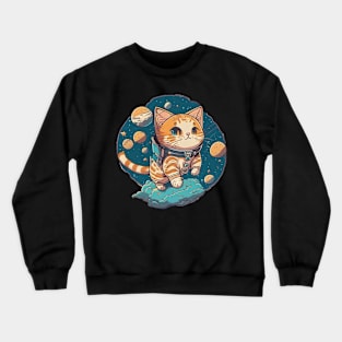 🐈 kitty in space Crewneck Sweatshirt